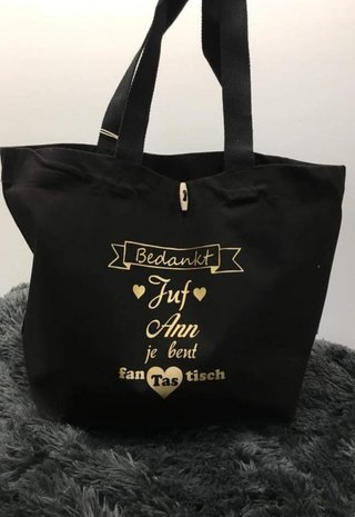 Toilettas/shopperbag bedanking juf